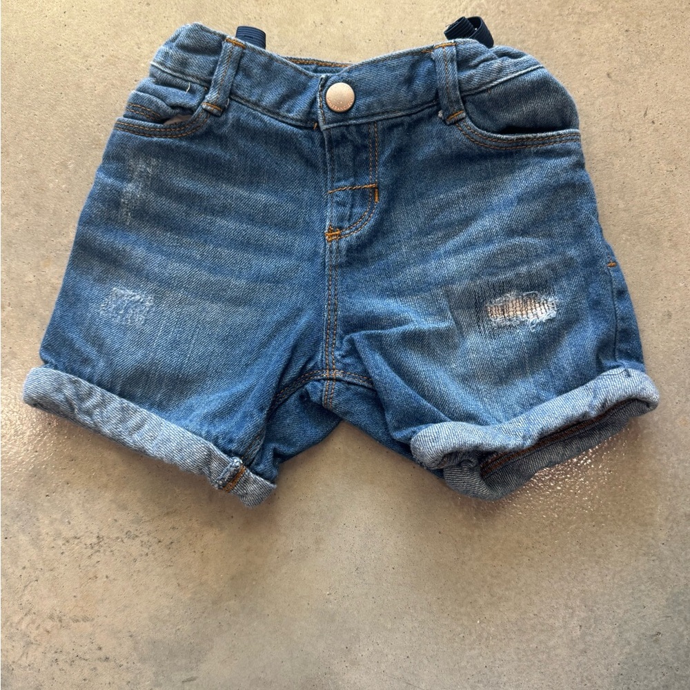 Girls Distressed Cuffed Denim Shorts